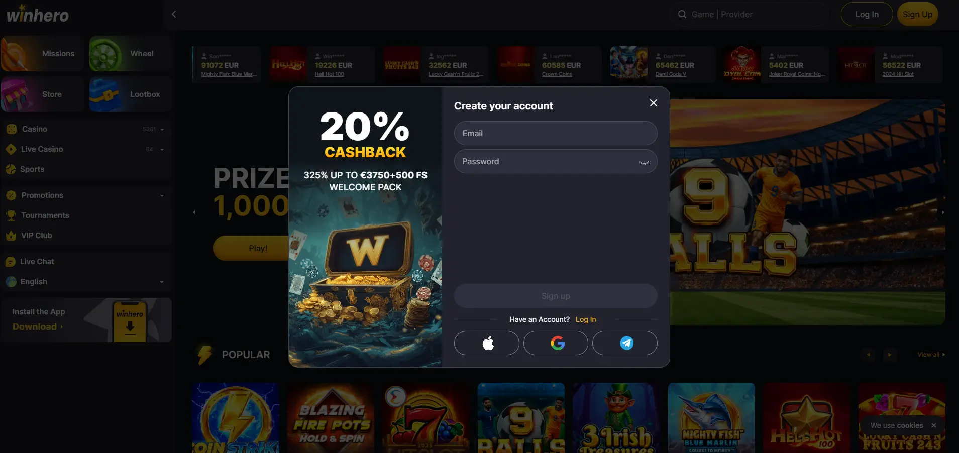 winhero kasyno rejestracja